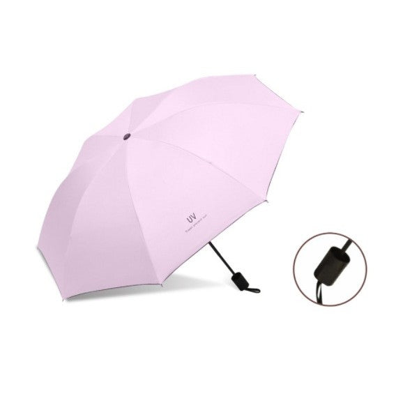Umbrela Pliabila Automata, Protectie UV 50+ si Anti-Vant, Umbrela de Soare si Ploaie, Vinil si Otel, 96 x 67 cm, Roz