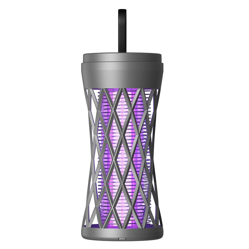 Lampă Anti-Insecte, Capcană Electrică cu Lumină UV și Șoc, Încărcare USB, Acoperire 40 mp, Funcționare Silențioasă, Material ABS, 12 x 6 cm, Gri