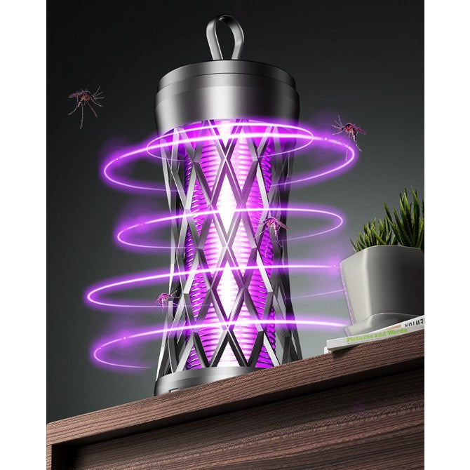 Lampa Anti-Insecte Electrica cu Lumina UV, Capcana Tantari Silentioasa, Acoperire 40 mp, Incarcare USB, Portabila, ABS, 12 x 6 cm, Negru