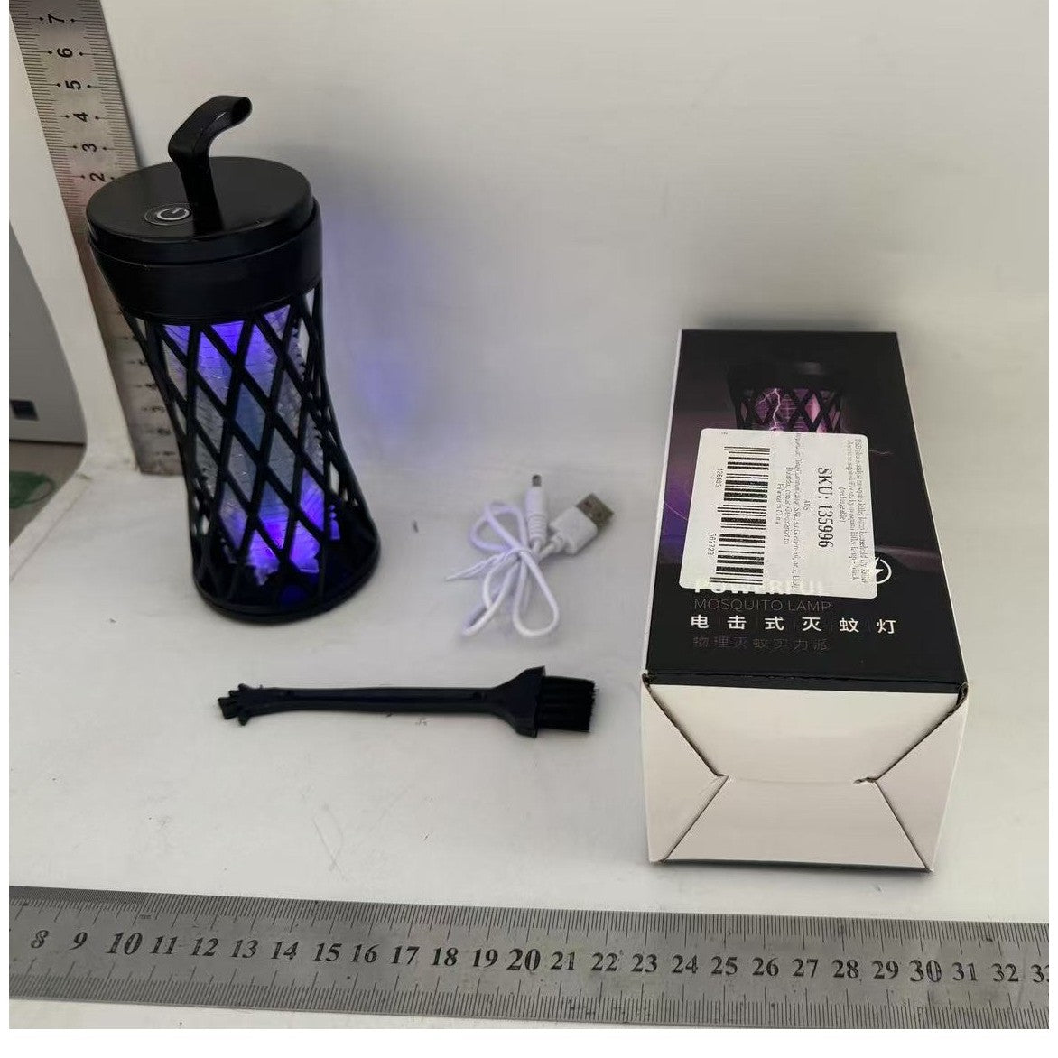 Lampa Anti-Insecte Electrica cu Lumina UV, Capcana Tantari Silentioasa, Acoperire 40 mp, Incarcare USB, Portabila, ABS, 12 x 6 cm, Negru