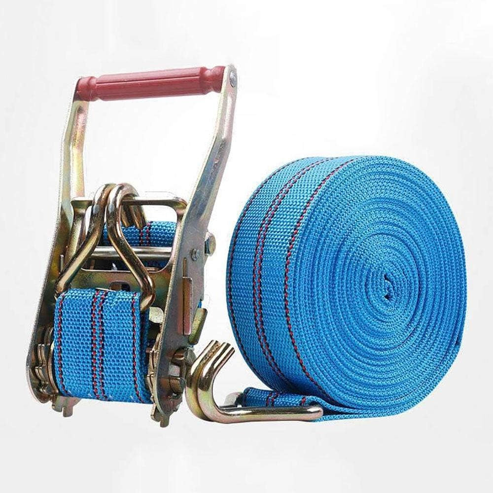 Chinga Ancorare Cu Clichet Si Carlige Duble, Fixare Marfuri Si Transport, Poliester Si Metal, 10 m x 5 cm, Albastru