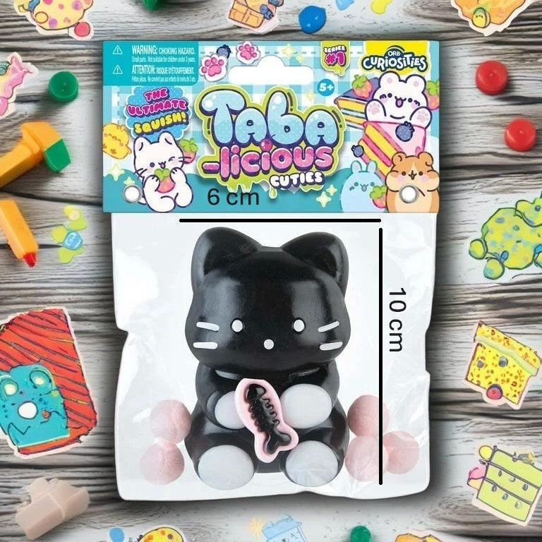 Jucarie Antistres Squishy Pisica, Revenire Lenta pentru Relaxare, Material TPR Moale, 10 x 6 cm, 70 g, Negru