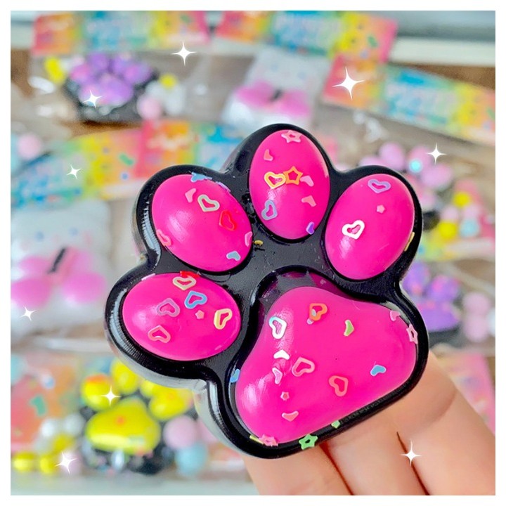 Set 12 Jucarii Antistres Squishy, Revenire Lenta, Model Labuta de Pisica, Material Moale, 4 Culori, 6.8x6.2 cm, 55g, 12 Bucati