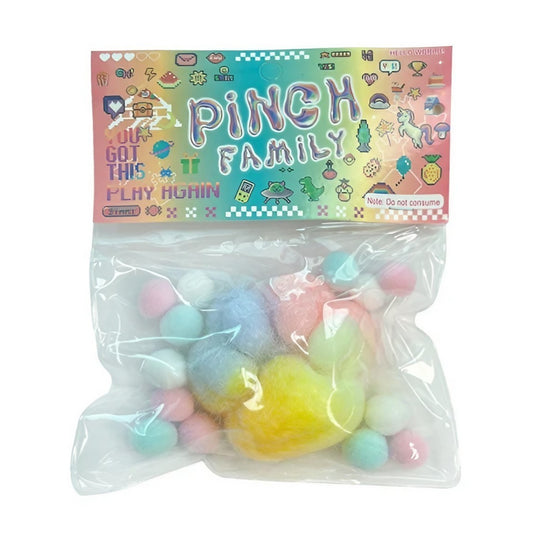 Jucarie Antistres Squishy, Model Labuta de Pisica Pufoasa, Revenire Lenta, Material Moale, 6x6 cm, 70g, Multicolor