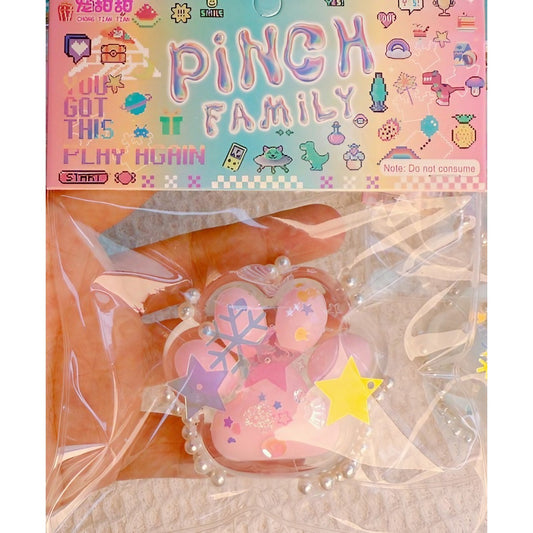 Jucarie Antistres Squishy, Model Labuta de Pisica, Revenire Lenta, Material Moale Elastic, 6x5.5 cm, 70g, Roz-Transparent