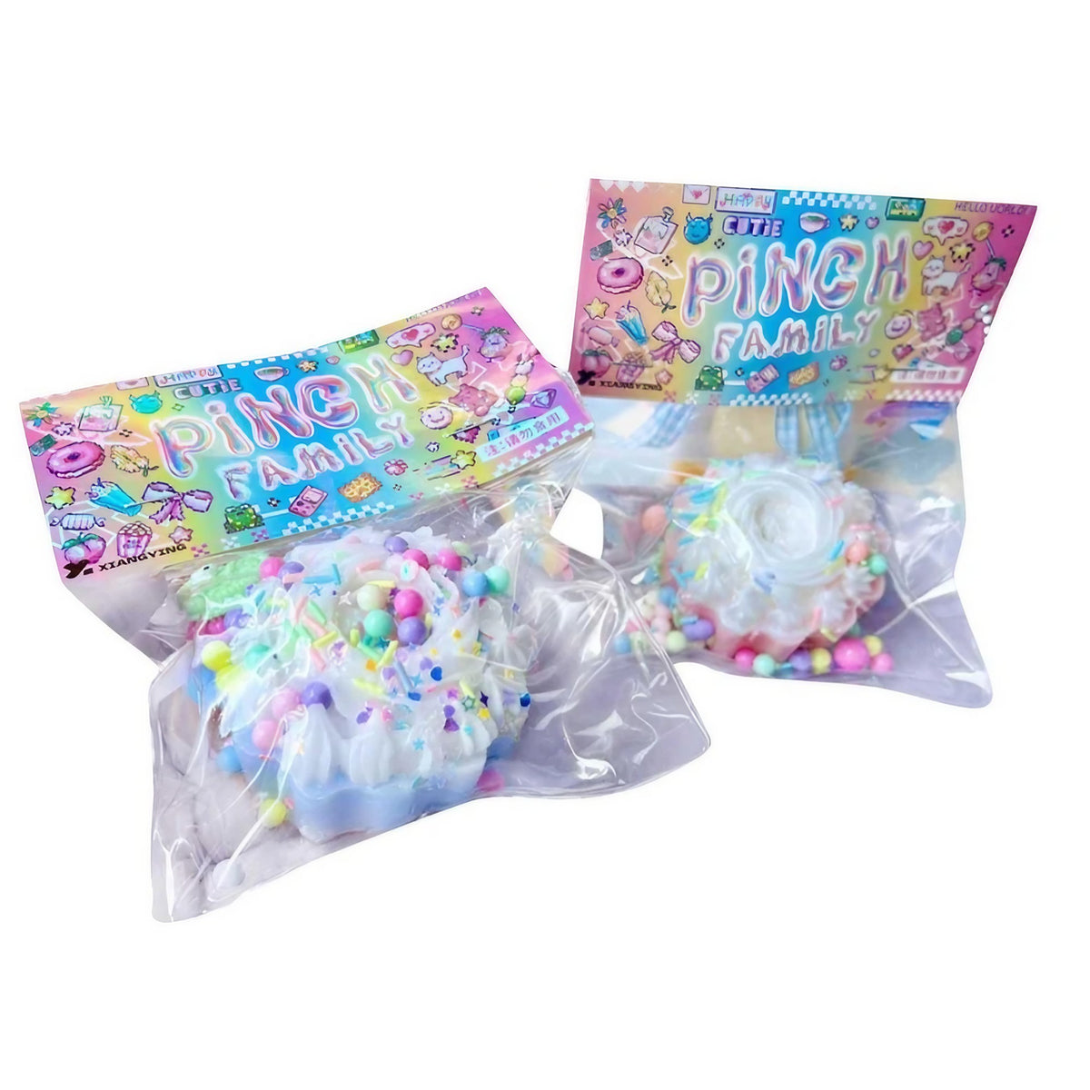 Jucarie Antistres Squishy, Model Prajitura cu Revenire Lenta, Jucarie Senzoriala tip Squeeze, Spuma Moale, 8x8 cm, 90g, Multicolor