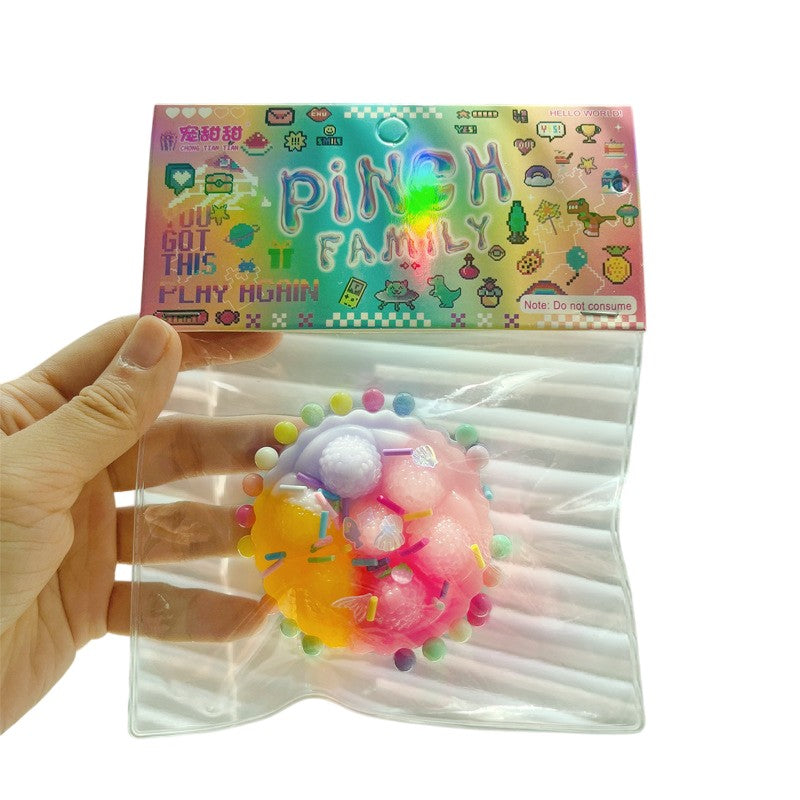 Jucarie Antistres Squishy Squeeze Pinch Family, Model Prajiturica cu Revenire Lenta, Material Moale, Multicolor, 6x6 cm, 60 g