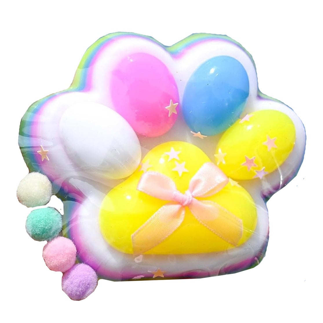 Jucarie Antistres Squishy, Labuta de Pisica cu Revenire Lenta, Textura Moale si Elastica, Dimensiune Mare 12.5 x 10.5 cm, 220 g, Roz Multicolor