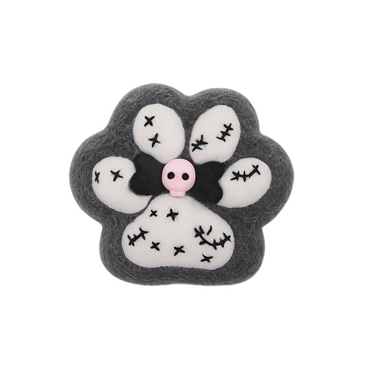 Jucarie Antistres Squishy Squeeze Pinch Family, Model Labuta de Pisica Cat Paw cu Revenire Lenta, Material TPR Moale, 13 x 13 x 3 cm, Alb/Negru