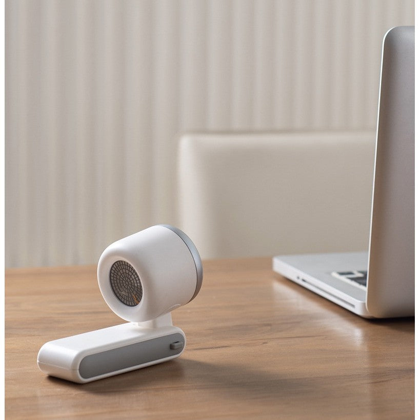 Mini Ventilator Portabil, 5 Trepte de Viteza, Afisaj Digital HD, Unghi Reglabil 180 Grade, Incarcare USB Type-C, Plastic Rezistent, 5.95 x 5.2 x 17.2 cm, Alb