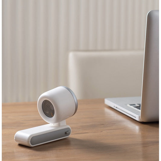 Mini Ventilator Portabil, 5 Trepte de Viteza, Afisaj Digital HD, Unghi Reglabil 180 Grade, Incarcare USB Type-C, Plastic Rezistent, 5.95 x 5.2 x 17.2 cm, Alb