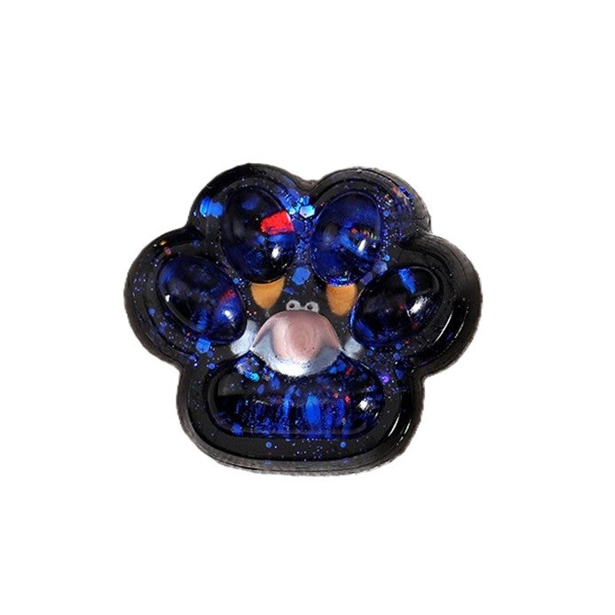 Jucarie Antistres Squishy, Model Labuta de Pisica Cat Paw, Revenire Lenta, Material TPR Moale, 6.5 x 6 cm, Model 3 Vietati Marine, Negru cu Insertii