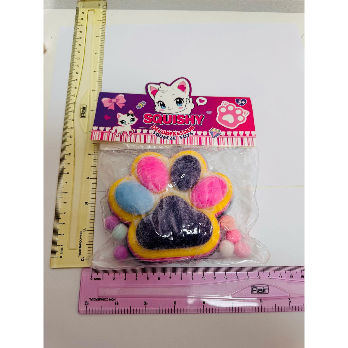 Jucarie Antistres Squishy Squeeze Pinch Family, Model Labuta de Pisica Pufoasa cu Revenire Lenta, Material Moale Senzorial, 220g, 12.5 x 10.5 cm, Multicolor