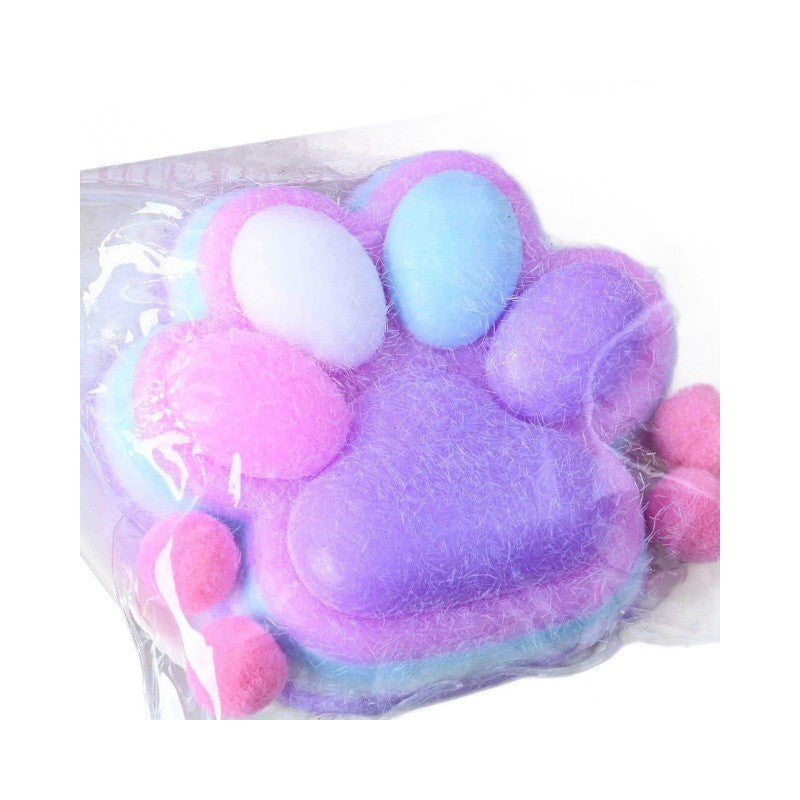 Jucarie Antistres Squishy Labuta de Pisica, Revenire Lenta, Material Moale Tip Squeeze Pinch, 220g, 12.5 x 10.5 cm, Mov