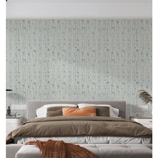 Tapet 3D Autoadeziv, Panouri Decorative Perete Impermeabile, Design Frunze Argintii, PVC, Set 10 Placi, 70 x 77 cm, Suprafata 5.3 mp, Gri