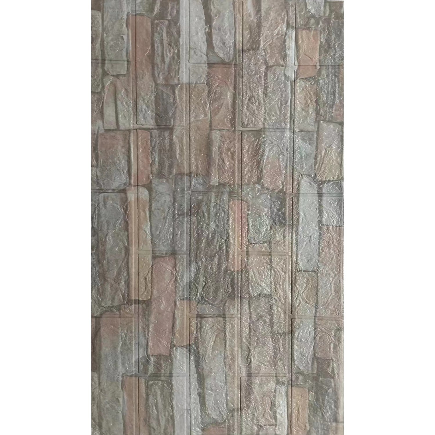 Tapet Autocolant 3D, Placi Autoadezive Model Piatra, PVC Impermeabil, Izolatie Fonica si Termica, Set 10 Bucati, 70 x 77 cm, Grosime 2.5 mm, Suprafata 5.3 mp, Crem