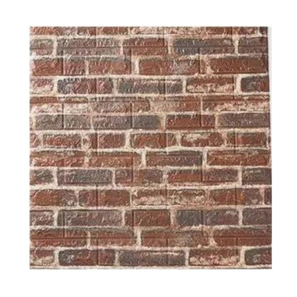 Tapet 3D Autoadeziv, Panouri Perete Impermeabile cu Model Caramida, Placi PVC Izolante Termic si Fonic, 70 x 77 cm, 4 mm Grosime, Set 10 Bucati, 5.3 mp, Rosu Caramiziu