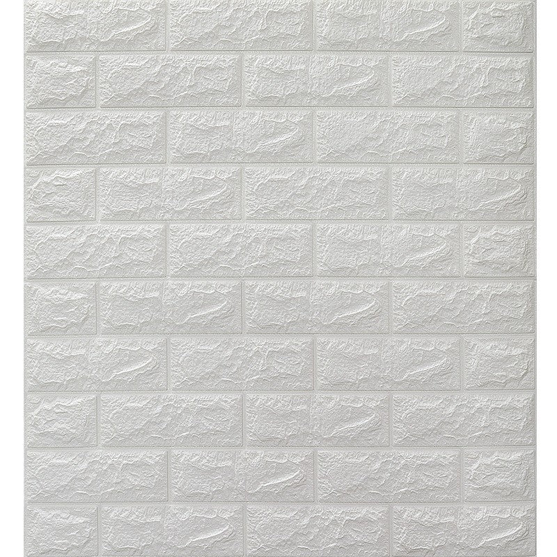 Tapet 3D Autoadeziv, Panouri Decorative Perete, Model Caramida, Impermeabil si Izolant Fonic, Material PVC, 70 x 77 cm, 3.5 mm Grosime, Set 10 Bucati, 5.3 mp, Gri