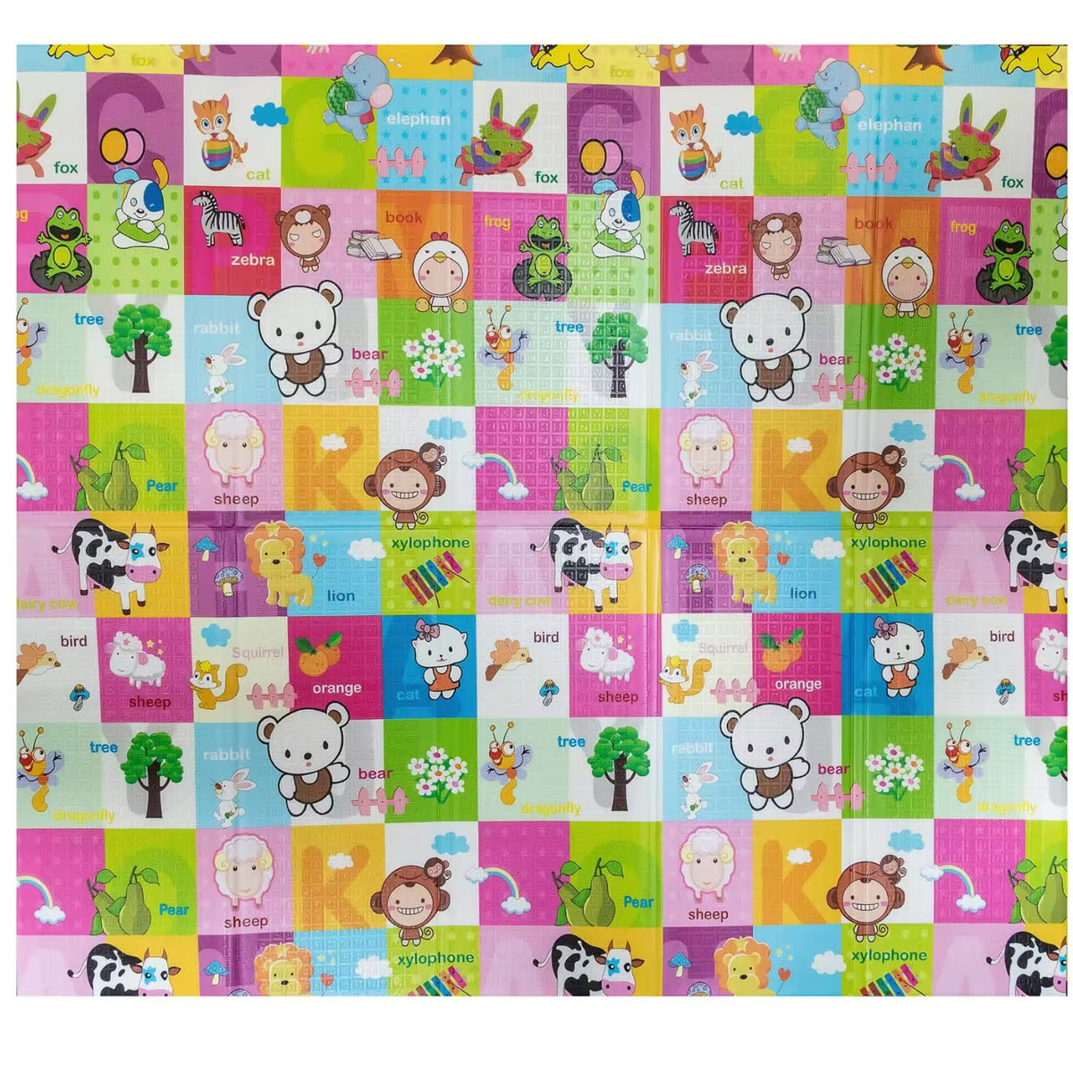 Covoraș de Joacă pentru Copii și Bebeluși, Pliabil cu 2 Fețe, Impermeabil și Antiderapant, Protecție Termică din Spumă XPE, Model Safari și Animale, 200 x 150 x 1 cm, Multicolor
