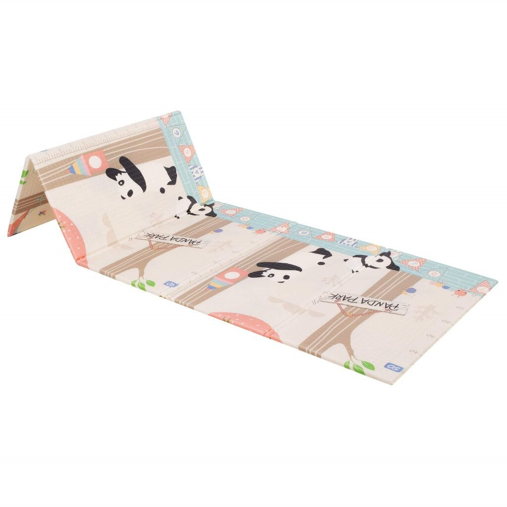 Covoraș de Joacă pentru Copii și Bebelusi, Pliabil, cu 2 Fețe, Impermeabil și Antiderapant, Spumă XPE și PE, Model Panda/Party, 180 x 200 x 1 cm