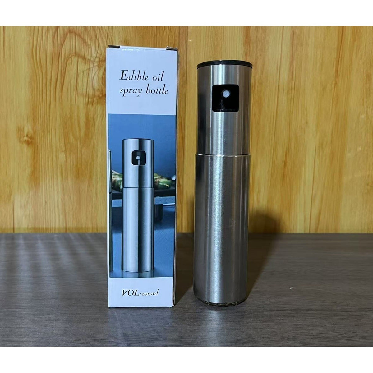 Pulverizator Ulei si Otet, Dozator Reincarcabil pentru Gatit Sanatos, Pulverizare Fina, Otel Inoxidabil, 100 ml, 18.3 x 4.3 cm, Argintiu