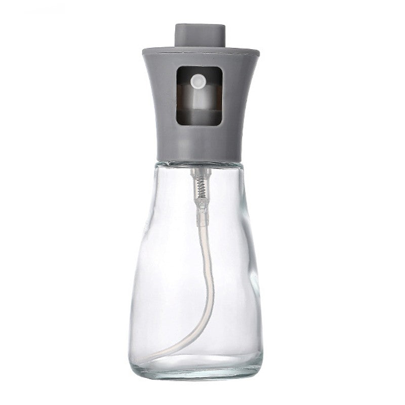 Pulverizator pentru Ulei si Otet, Spray de Gatit Multifunctional cu Gura Larga de Umplere, Recipient Reincarcabil din Sticla si Plastic, 17.3 x 5.6 cm, 170 ml, Gri