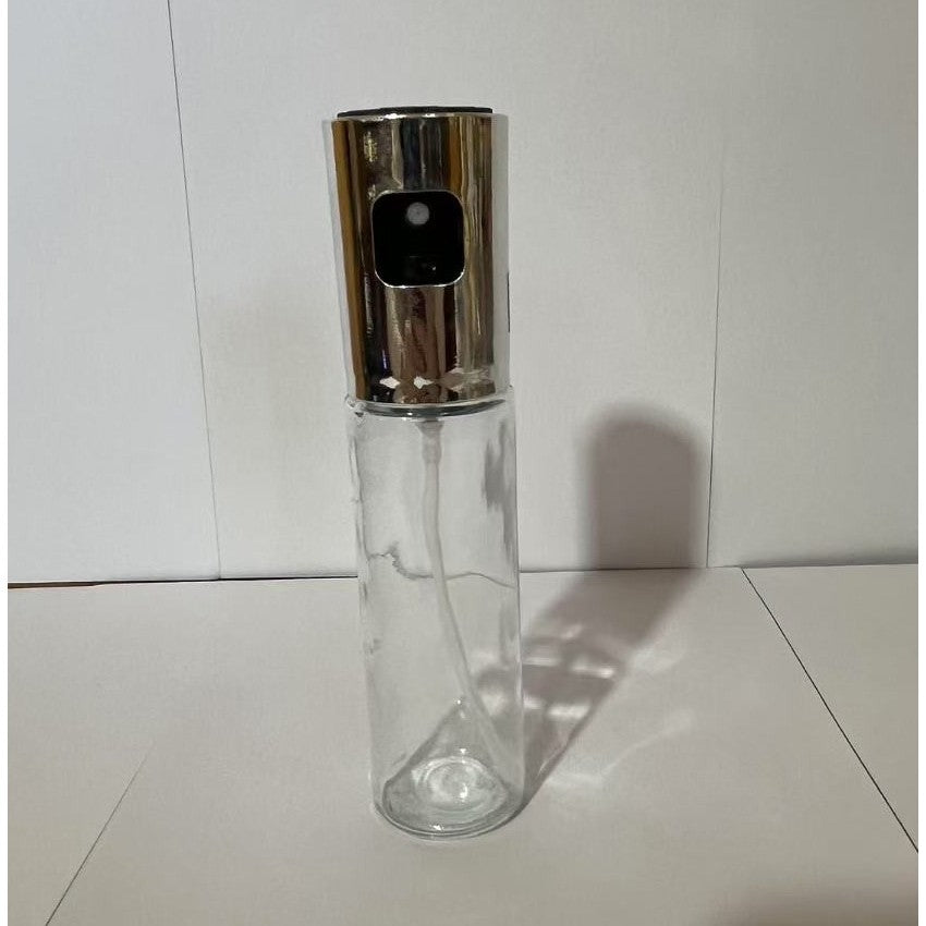 Pulverizator Ulei si Otet, Dozator Reincarcabil pentru Gatit, Spray Fin, Sticla si Otel Inoxidabil, 100 ml, Argintiu, 18.3 x 4.3 cm