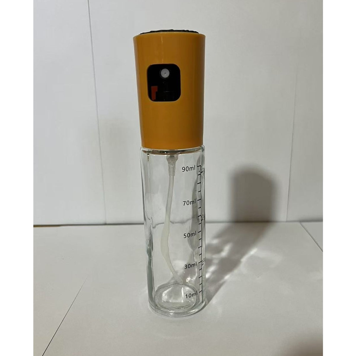 Pulverizator Ulei si Otet, Dozator Reincarcabil pentru Gatit, Spray Fin din Sticla si Plastic, Capacitate 100 ml, 18.3 x 4.3 cm, Galben