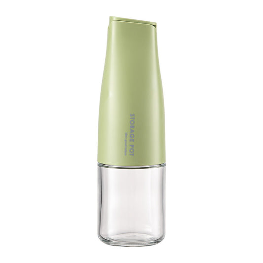 Sticla de Ulei cu Inchidere Automata, Dispenser pentru Lichide de Bucatarie, Recipient din Sticla si Plastic, 550 ml, 23.7 x 7.25 cm, Verde