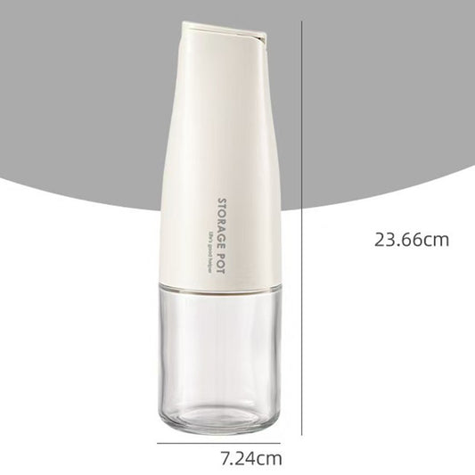 Sticla de Ulei Automata, Dispenser pentru Lichide de Bucatarie, Recipient din Sticla si Plastic, 550 ml, 23.7 x 7.25 cm, Alba