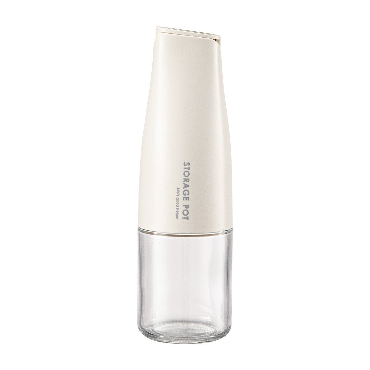 Sticla de Ulei Automata, Dispenser pentru Lichide de Bucatarie, Recipient din Sticla si Plastic, 550 ml, 23.7 x 7.25 cm, Alba