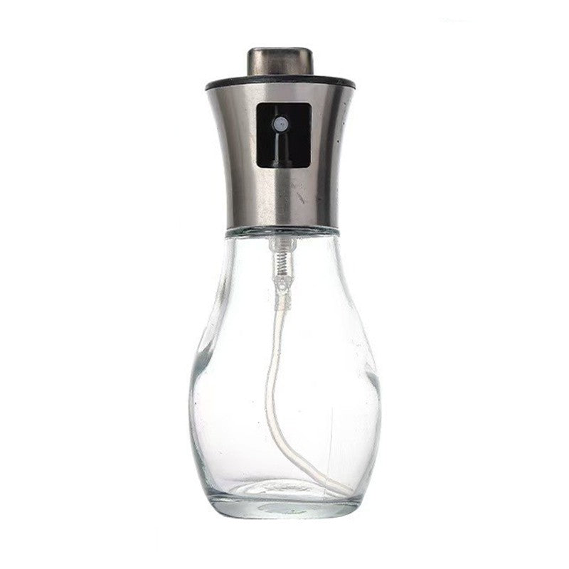 Pulverizator Ulei si Otet, Spray pentru Gatit si Gratar, Dispozitiv Etans cu Gura Larga, Sticla si Plastic, 200 ml, Gri