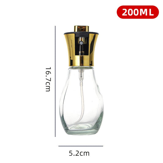 Pulverizator Ulei si Otet pentru Gatit, Spray de Bucatarie cu Sistem Anti-Picurare, Recipient din Sticla si Plastic, 200 ml, 16.7 x 5.2 cm, Gold