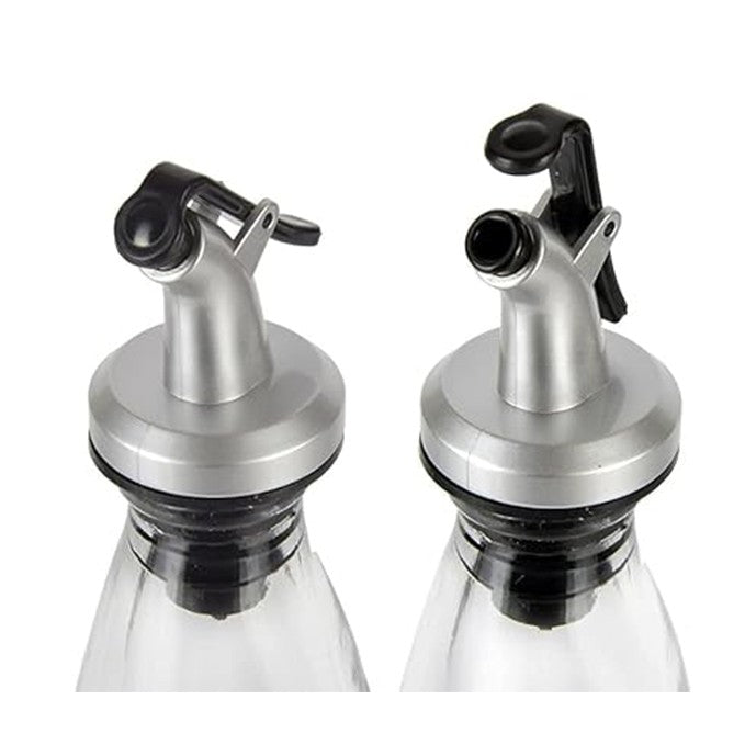 Picurator cu Dop pentru Sticle, Dispenser Controlat pentru Ulei, Otet si Sosuri, Otel Inoxidabil si Cauciuc, 8.5 x 3 cm, Argintiu