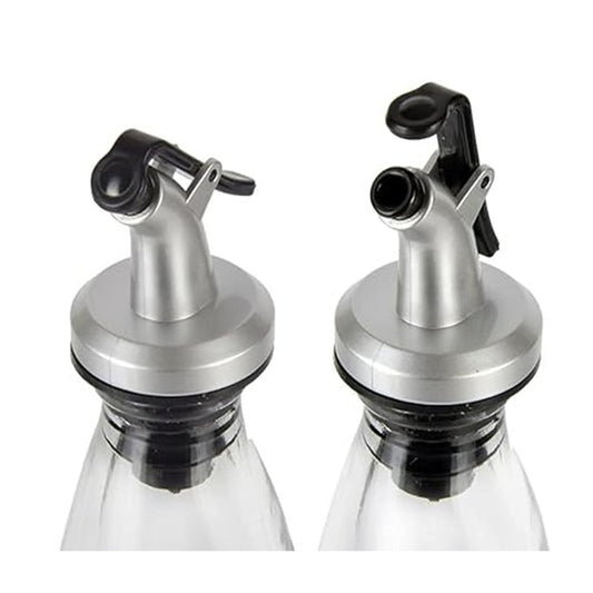Picurator cu Dop pentru Sticle, Dispenser Controlat pentru Ulei, Otet si Sosuri, Otel Inoxidabil si Cauciuc, 8.5 x 3 cm, Argintiu