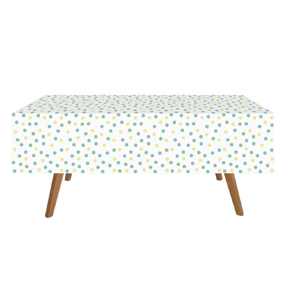 Fata de Masa Dreptunghiulara, Colectia La Multi Ani, Imprimeu Buline Festive, Material Plastic PE Impermeabil, Multicolor, 137 x 274 cm