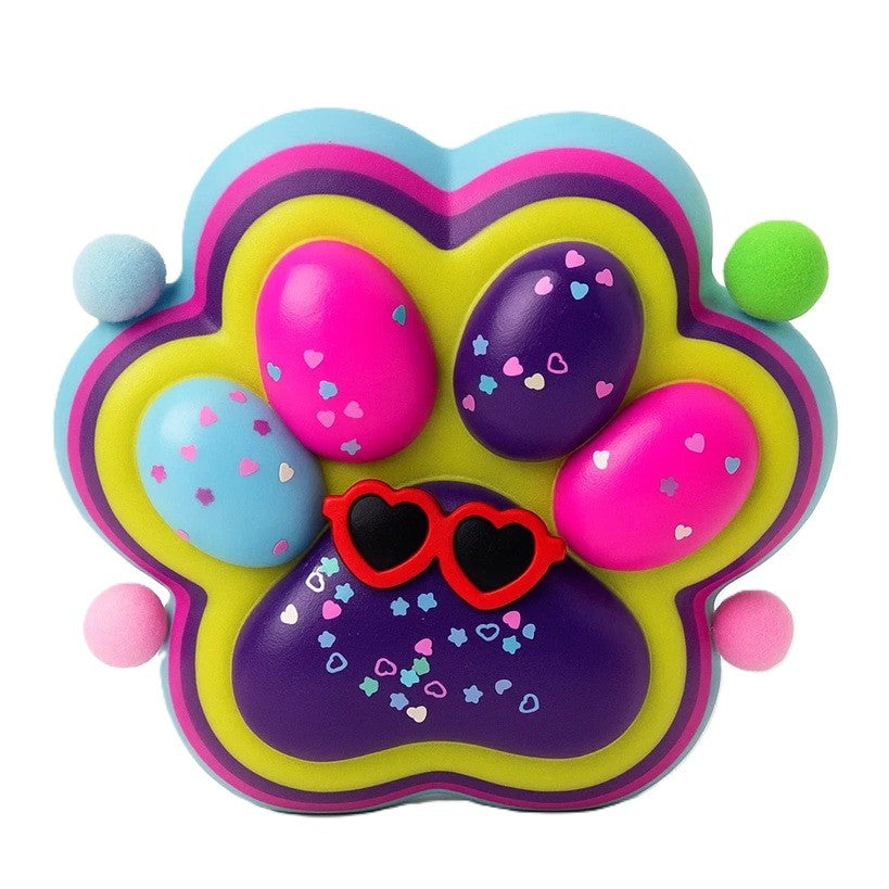 Jucarie Antistres Squishy, Model Labuta de Pisica Cat Paw, Revenire Lenta, Material TPR Moale, 12.5x10.5 cm, 220 g, Multicolor