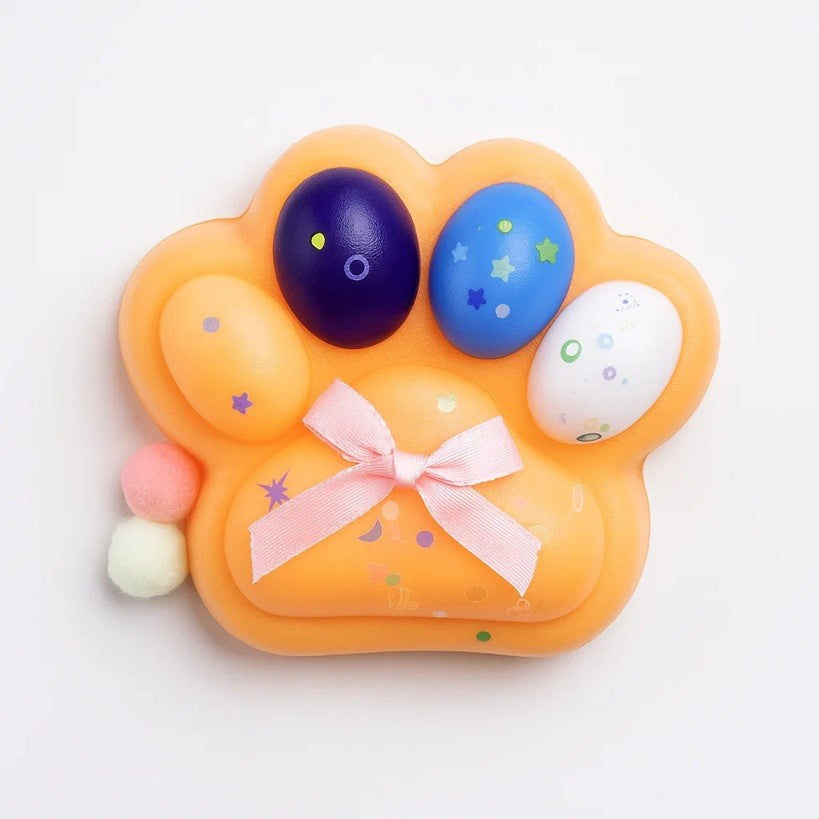 Jucarie Antistres Squishy, Revenire Lenta, Squeeze Toy Model Labuta de Pisica, Material TPR Moale, 12.5x10.5 cm, 220g, Multicolor