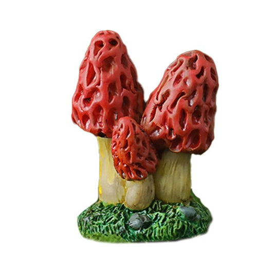 Decoratiune Miniatura pentru Ghiveci si Gradina, Model 3 Ciupercute Realiste, Rasina Rezistenta, 3.2 x 4.5 cm, Rosu/Galben