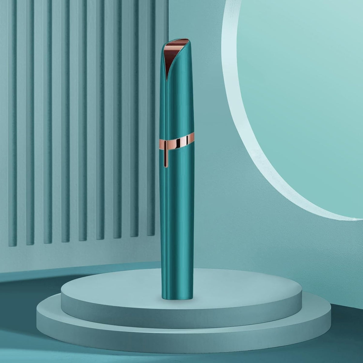 Trimmer Facial Pentru Sprancene Si Mustata, Reincarcabil USB, Fara Fir, Cap Detasabil Din Inox Si ABS, 1.5 x 13 cm, Verde