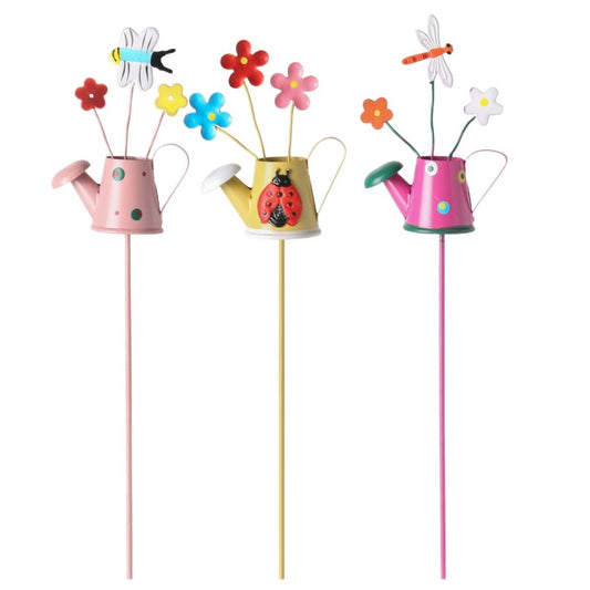 Set 3 Decoratiuni de Gradina, Model Stropitoare, Accesorii Decorative pentru Exterior, Fier, 28 x 5 cm, Multicolor