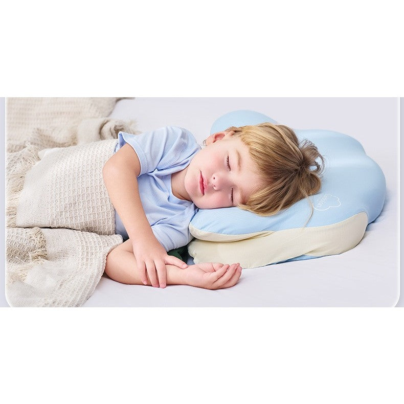 Pernă Ergonomică Copii 2-5 Ani, Design 5D Ortopedic, Antibacteriană cu Revenire Lentă, Material Respirabil, Husă Detașabilă, 38 x 67 x 4/6 cm, Albastru