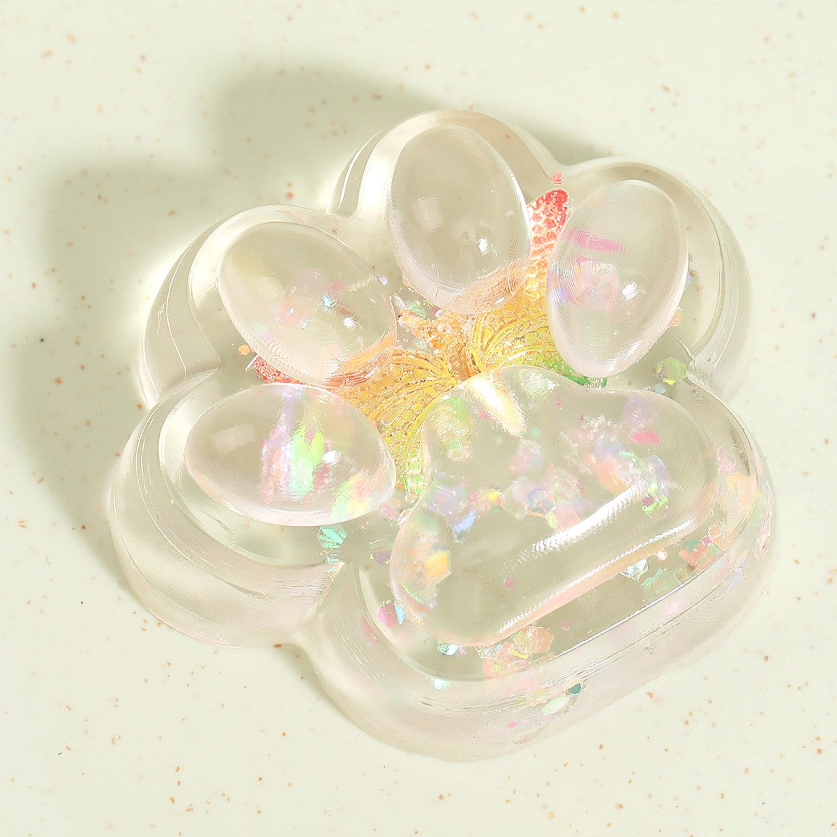 Jucarie Antistres Squishy Labuta de Pisica, Revenire Lenta si Textura Pufoasa, Material TPR Moale, Model Fluturi, 7 x 6.5 cm, Multicolor
