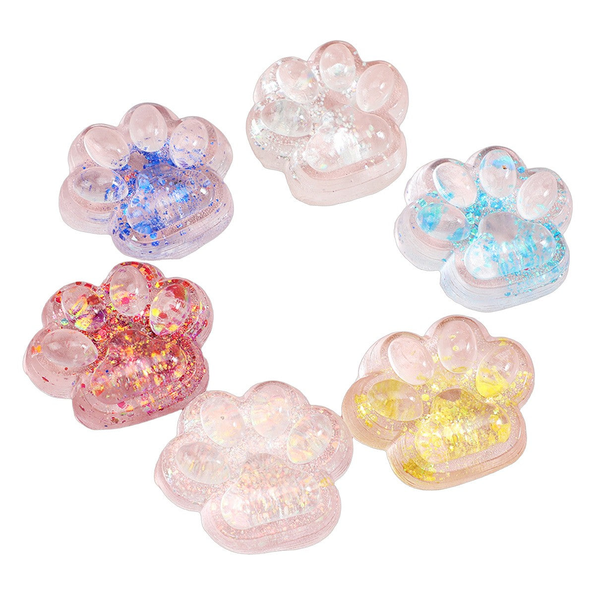 Jucarie Antistres Squishy Labuta de Pisica Pufoasa, Revenire Lenta pentru Relaxare, Material TPR Moale, 7 x 6.5 cm, 65 g, Multicolor, Model 270532