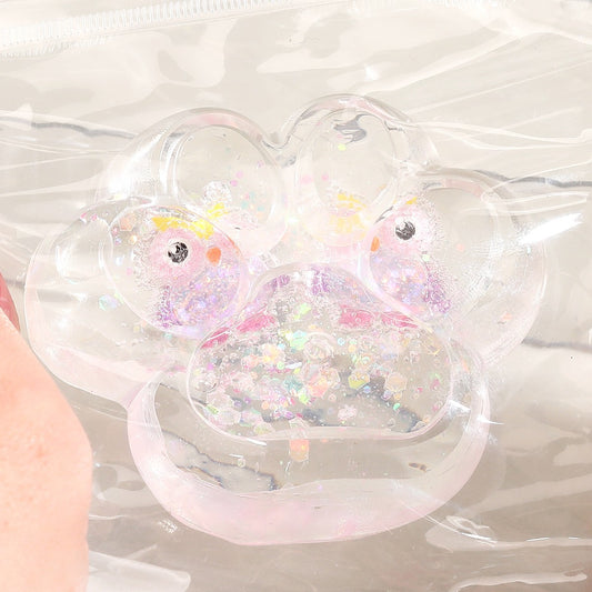 Jucarie Antistres Squishy, Labuta de Pisica Pufoasa cu Revenire Lenta, Model Ciuperca, Material TPR Flexibil, 7 x 6.5 cm, Multicolor