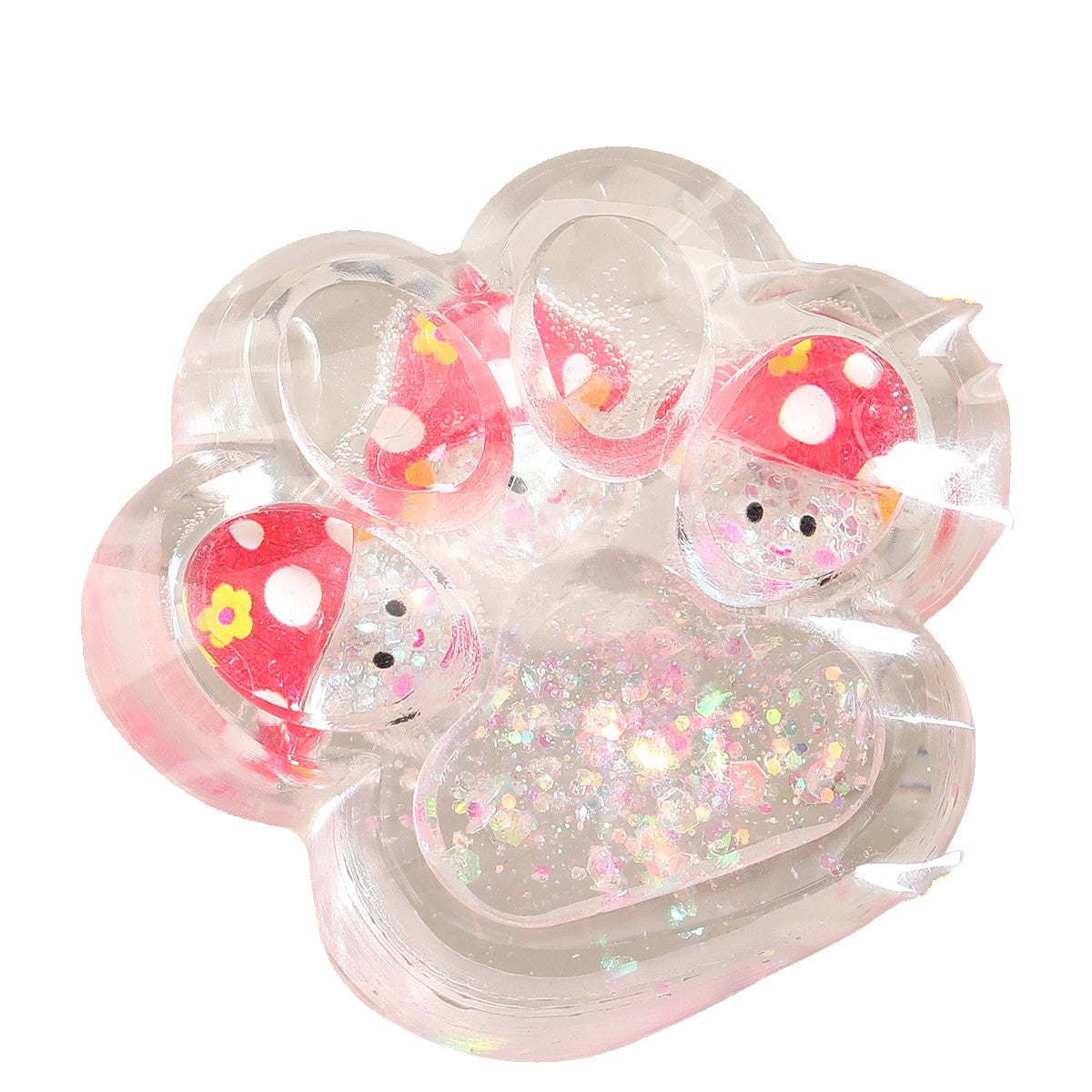 Jucarie Antistres Squishy, Labuta de Pisica Pufoasa cu Revenire Lenta, Model Ciuperca, Material TPR Flexibil, 7 x 6.5 cm, Multicolor