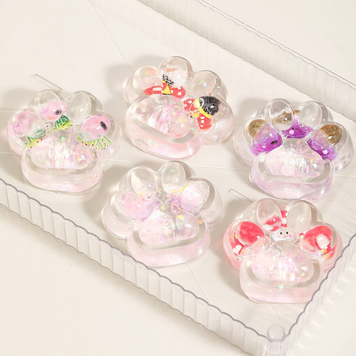 Jucarie Antistres Squishy, Labuta de Pisica Pufoasa cu Revenire Lenta, Model Ciuperca, Material TPR Flexibil, 7 x 6.5 cm, Multicolor