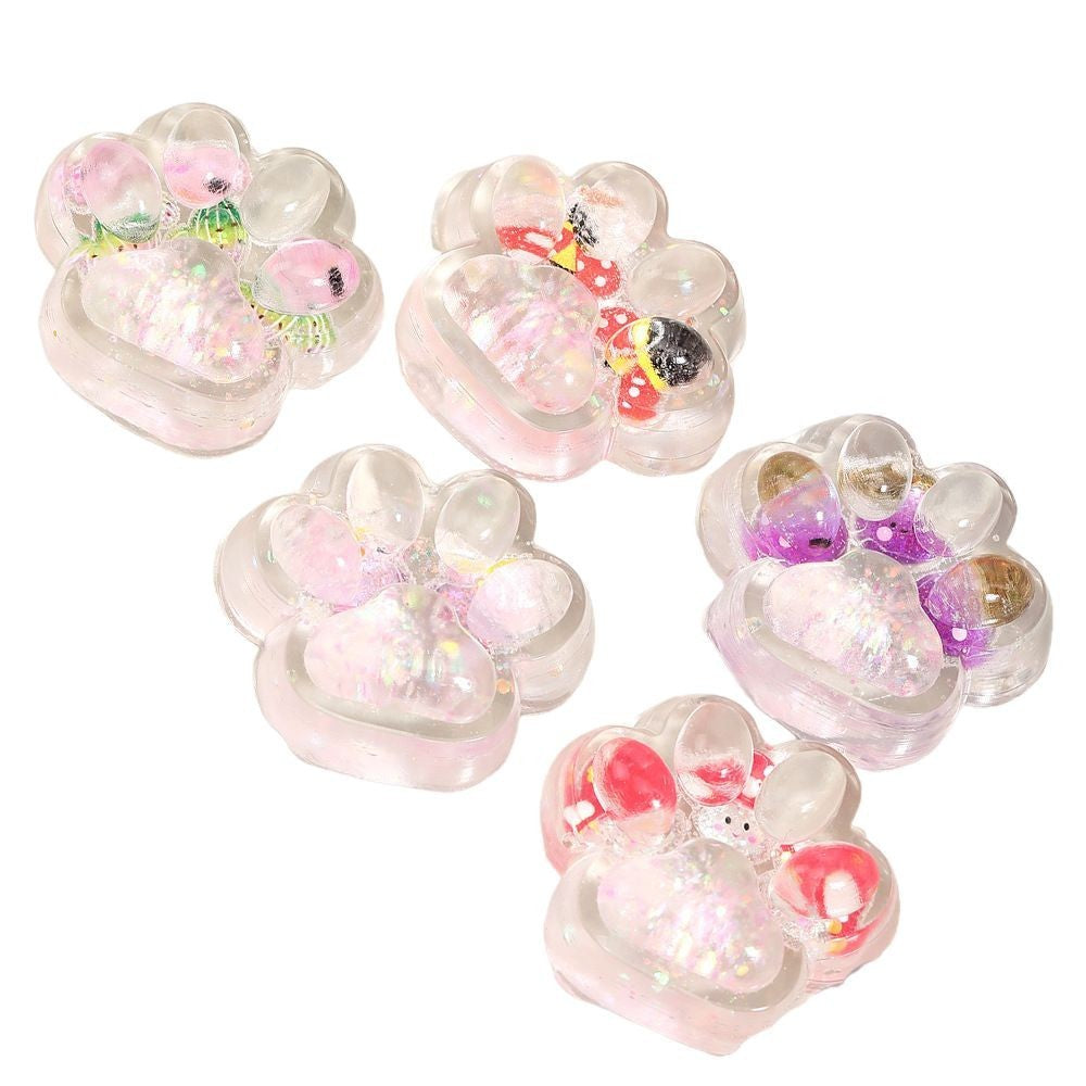 Jucarie Antistres Squishy, Labuta de Pisica Pufoasa cu Revenire Lenta, Model Ciuperca, Material TPR Flexibil, 7 x 6.5 cm, Multicolor