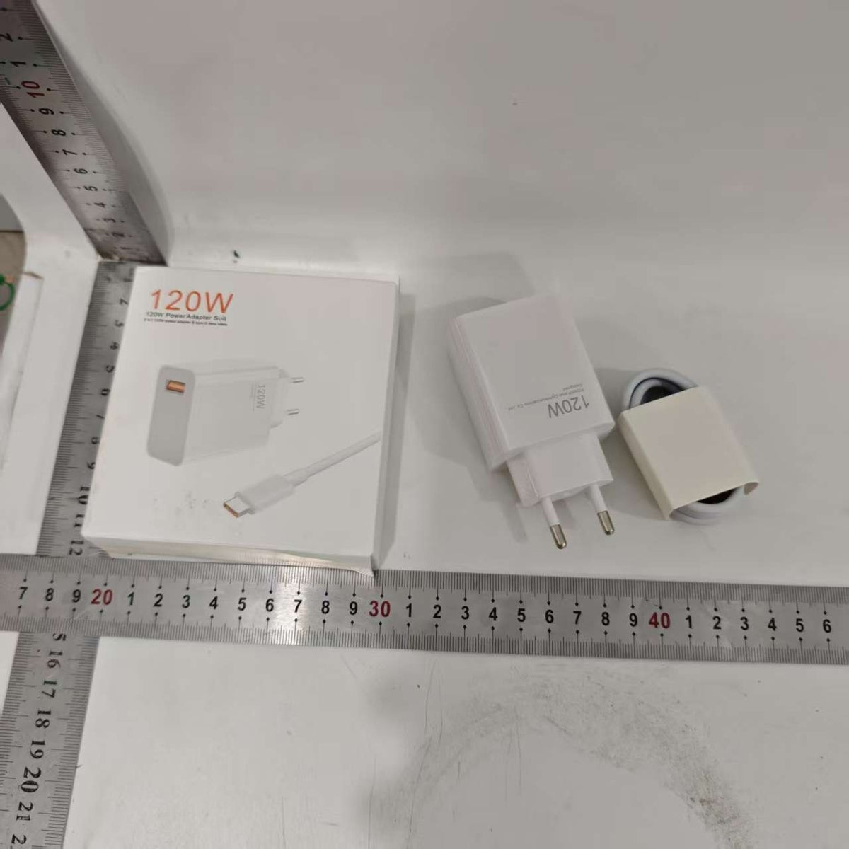 Incarcator Retea Super Charge 120W, Incarcare Rapida Fast Charge, Adaptor Priza USB-A si Cablu USB-C 1m, Alb