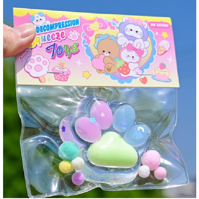 Jucarie Antistres Squishy Labuta de Pisica, Revenire Lenta pentru Relaxare Senzoriala, Material TPR Moale, 7.5 cm, Multicolor